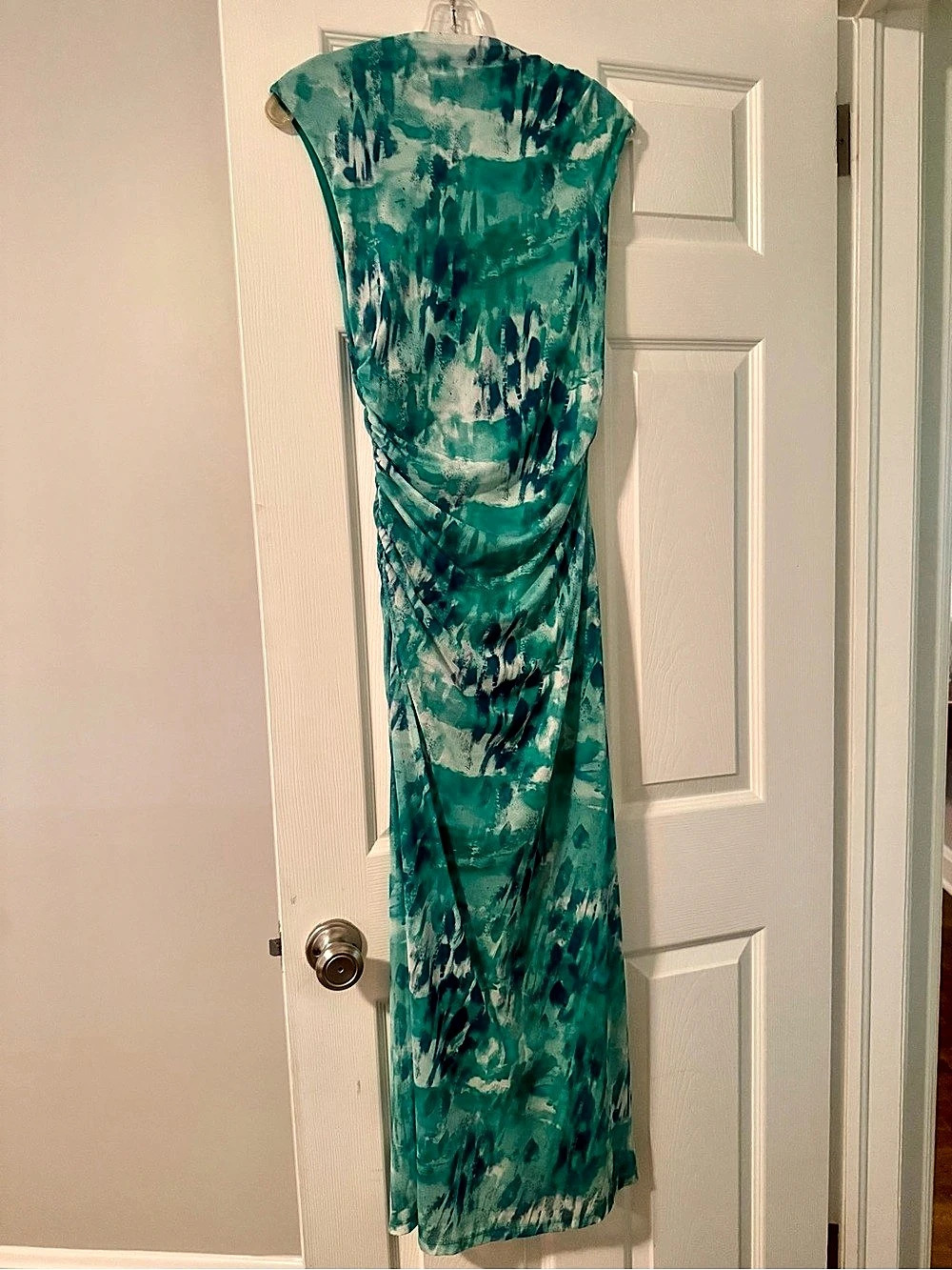 Abstract Maxi Dress in Green & Blue